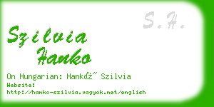 szilvia hanko business card